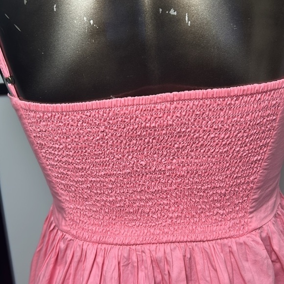 Gap Cami Eyelet Smocked Back Coral Frost Day Dress Spaghetti Strap Size Large G - Picture 10 of 17